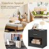 Bedroom Modern End Table Compact Nightstand w/Storage Shelf-Grey