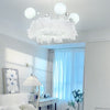 White Feather Chandelier Crystal Pendant Lamp Ceiling Light Living Room Bedroom