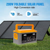200W Portable Solar Panel Kit 18V Foldable Suitcase w/ DC Connectors Camping RV