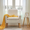 Modern Accent Chair Sherpa Fabric Upholstered Leisure Armchair Single Sofa Chair