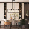 Industrial Black Chandelier Rectangle Hanging Ceiling Light Fixture Dining Room