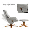Swivel Recliner Chair Grey Linen Fabric Armchair Office Lounge Sofa w/Footstool