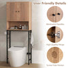 Over The Toilet Storage Cabinet Bathroomw/Adjustable Bottom Bar-Natural