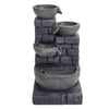 Solar Powered Water Feature Fountain Outdoor Garden Cascade Tiered Patio Decor