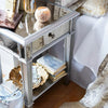 2 Tier Luxury Silver Mirrored Side Table Nightstand w/ Drawer Sofa Side Bedside