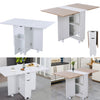 Kitchen Mobile Drop Leaf Dining Table Folding Desk Storage Open Shelves On Wheel