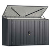 GYMAX 193 x 86 CM Metal Outdoor Storage Shed Snap-on Structures