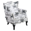 Butterfly Fabric Armchair Queen Anne Style High Back Wingback Chair Sofa Lounge