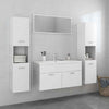 Bathroom Furniture Set High Gloss White Engineered Wood