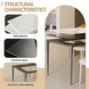 FATIVO Heavy Rectangular Kitchen Dining Table Marble Dinner Table Aluminium Legs