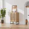 Rustic Oak Finish 2 Door Sideboard Multi Storage Cabinet Dinning Room, Hallway