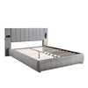 Upholstered Bed Frame Velvet 5ft King Size Bed with Stereo, Charging & Lighting