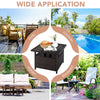 Rattan Wicker Umbrella Square Side Table Garden Coffee Table w/Umbrella Hole