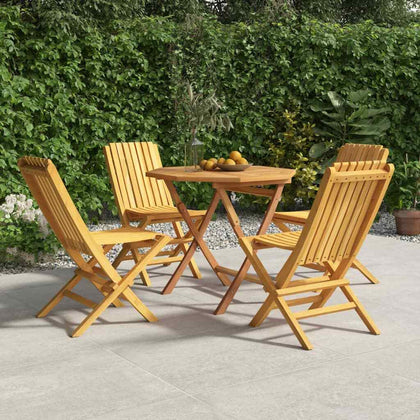 5 Piece Garden Dining Set Solid Wood Teak
