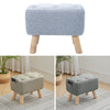 Linen Upholstered Chair Stool Shoes Changing Seat Footstool Footrest with Pocket