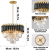 Black Gold Modern Pendant Chandelier Crystal Lighting Ceiling Light Fixture Lamp