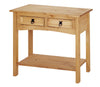 Console Table 2 Drawer Corona Hall Mexican Solid Pine Waxed