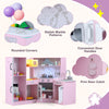 Kids Wooden Pretend Play Kitchen Toy Corner Kitchen Playset-Pink