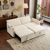 3 SEATER SOFA BED 207 CM CONVERTIBLE PULL OUT SOFA BED WITH CUP HOLDERS BEIGE