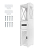 Free Standing White Toilet Paper Roll Holder Stand Bathroom Storage Cabinet Unit