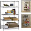 5 Tier Metal Wire Shelving Unit Storage Rack Shelf Kitchen Stand Silver Shelves