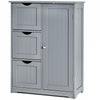 Bathroom Floor Cabinet Storage Cupboard Organizer W/Adjustable Shelf & 3 Drawers
