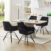 2x Black 360° Swivel Dining Chairs Velvet Padded Seat Dining Room Chair Modern