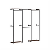 Industrial Pipe Clothing Rack Wall Mounted Corner Clothes Rail Closet System Rod