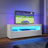 Modern White TV Stand High Gloss Doors Entertainment Unit Cabinet With LED Light
