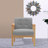 Linen Fabric Armchair Solid Wooden Frame Padded Cushion Seat Retro Single Sofa