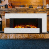 LED Fireplace White Surround Suite Wall Mounted Electric Fire with Log & Pebble