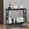 2-Tier Console Table X-design Wooden Hall Desk Side End Table W/ Shelf HW65761BK