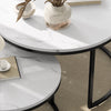 Stacking Coffee Tables Set with Marble-Effect Top Nesting Tables Side End Tables