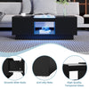LED Coffee Table With Storage 2 Drawers Living Room Furniture High Gloss Black