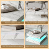 Coffee Table LED Lights Square Cocktail Table White Marble pattern Living Room