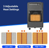 Gas Heater Indoor Portable Foldable Calor Cabinet with 3 Heat Settings Hose Clip