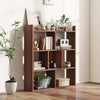 GYMAX 7 Cubes Open back Bookshelf Storage Display Shelf Wooden Bookcase Walnut