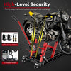 680KG Motorcycle Lift Jack Hydraulic Motorcycle Hoist w/ 4 Wheels-Red