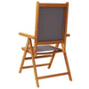 Reclining Garden Chairs 4 pcs Anthracite Fabric and Solid Wood J4L9