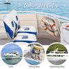 2 Pcs Folding Low-Back Boat Chair Fold-Down Ergonomic Yacht Seat W/ Strap