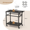 Outdoor Grill Cart Pizza Oven Table Food Prep Worktable BBQ Trolley Lockable