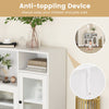 Industrial Side Cabinet Kitchen Sideboard Wooden Cupboard w/Adjustable Shelves