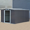 10X8FT Metal Steel Garden Shed Apex Roof W/ Free Base Storage House Ventilation
