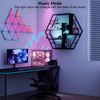 Wall Mounted Shelf Hexagon Storage RGB Display Cabinet with Remote Control Black