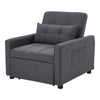 Sleeper Chair Bed 3-in-1 Single Convertible Sofabed Adjustable Linen Fabric Sofa