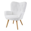 Accent Chair Teddy Velvet Tufted Wing Back Armchair Club Chair With Wood Legs