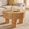 31.5-Inch Round Coffee Table, Modern Wooden Circle Tea Table for Living Room
