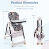 Folding Baby High Chair Convertible High Chair Adjustable Feeding Dining Chair