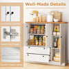 Freestanding Storage Cabinet w/ 3 Doors & 2 Large Drawers-White