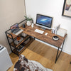 L-Shaped Corner Computer Desk Study Writing Table Workstation with Storage Shelf